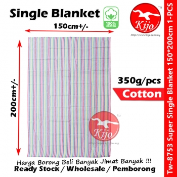 Red Rose Super Single Blanket 150*200cm 350gram Selimut Cotton #Gold #Fish #Blanket #8753 #单人被单 #Selimut