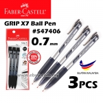 Faber-Castell Grip X7 0.7mm Super Smooth Pen Value Pack 3Black #547406