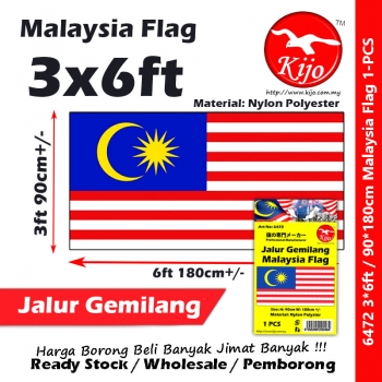Jalur Gemilang Malaysia Flag Bendera Malaysia 90*180cm 3*6ft Nylon Polyster #6472 #Malaysia #Flag #Bendera #马来西亚 #国旗