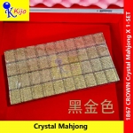 Crown Crystal Mahjong 4P Mahjong 四人麻将 香港款 新马版 水晶麻将 金麻将 168粒 4款花 带飛字 #1867 #Crown