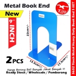 【9-Inch】Classic Metallic Metal Book Stand / Book End / Pembatas Buku / Penahan Buku / Sandaran Buku #5652