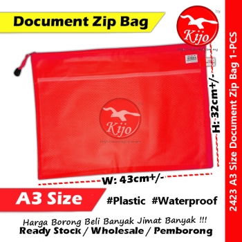【A3】Waterproof Document Zip Bag #2423 #A3 #Zip #Document #Bag #Stationery #Zip #Bag #文件袋 #防水拉链文件袋