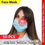 【50-PCS】Blue 3-Ply Face Mask Disposable Daily Face Mask #3ply #EarLoop #Disposable #FaceMask #Blue #2038 #蓝色 #一次性口罩