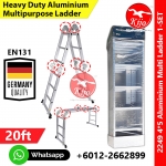 【4*5ft 20step】Silver Multipurpose Aluminum Ladder Folding Tangga #Germany #多功能 #楼梯 #2249