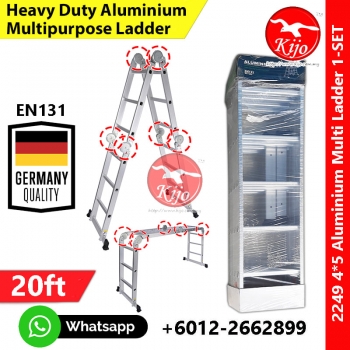 【4*5ft 20step】Silver Multipurpose Aluminum Ladder Folding Tangga #Germany #多功能 #楼梯 #2249