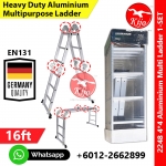 【4*4ft 16step】Silver Multipurpose Aluminum Ladder Folding Tangga #Germany #多功能 #楼梯 #2248