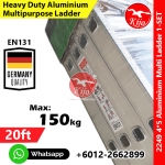 【4*5ft 20step】Silver Multipurpose Aluminum Ladder Folding Tangga #Germany #多功能 #楼梯 #2249