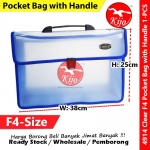 F4 Two Pocket Bag with handle / Emboss Transparent F4 Pocket Bag #4914 #Clear #F4 #Pocket #Bag #2Pocket #Emboss