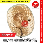 36cm± Cowboy Bamboo Rattan Hat X 1-PCS #KIJO #7969 #Bamboo #Rattan #Farmer #Gardening #Topi #Kebun #Hat #牛仔藤皮帽 #藤皮 #防晒帽子