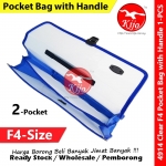 F4 Two Pocket Bag with handle / Emboss Transparent F4 Pocket Bag #4914 #Clear #F4 #Pocket #Bag #2Pocket #Emboss