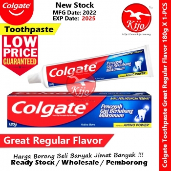 Colgate Toothpaste ~ Great Regular Flavor ~ 180g ~ AMINO POWER #Colgate #Ubatgigi #高露洁 #牙膏 #180g #9690