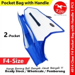 F4 Two Pocket Bag with handle / Emboss Transparent F4 Pocket Bag #4914 #Clear #F4 #Pocket #Bag #2Pocket #Emboss