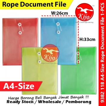 KIJO A4 Size Envelope File / Rope Document File / Fail Tali / Transparent Waterproof Pocket File #A4透明信封文件袋 #绳子文件袋 #9382 KIJO A4 Size Envelope File / Rope Document File / Fail Tali / Transparent Waterproof Pocket File #A4透明信封文件袋 #绳子文件袋 #9382