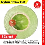 32cm± Nylon Plastic Straw Hat X 1-PCS #KIJO #3943 #Nylon #Farmer #Gardening #Topi #Kebun #Hat #塑料草帽 #草帽 #防晒帽子