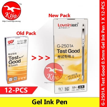 【New Pack】 G-2501A Lovein Test Good 0.5mm Oil Gel Pen #Black #Blue #1816 #知心 #2501 #TestGood