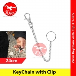 24cm KeyChain with Clip Hook Stainless Steel X 1-PCS #Hook #Jeans #Belt #KeyRing #7209