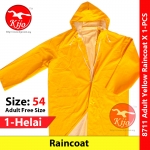 Yellow Adult Raincoat Size54 Free Size Baju Hujan Kuning Tebal #黄色厚装雨衣 #8711 #Adult #Raincoat #54 #Bajuhujan #yellow