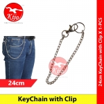 24cm KeyChain with Clip Hook Stainless Steel X 1-PCS #Hook #Jeans #Belt #KeyRing #7209