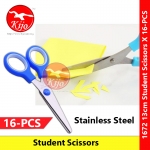 【16-PCS】 13cm± Student Scissors Stainless Steel 1 X 16-PCS #13cm± #1672 #School #Gunting #Art #StudentScissors #学生剪刀