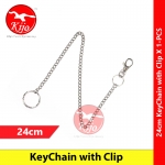 24cm KeyChain with Clip Hook Stainless Steel X 1-PCS #Hook #Jeans #Belt #KeyRing #7209