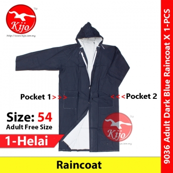 Adult Dark Blue Raincoat Size54 Free Size Baju Hujan Tebal #厚装 #蓝色 #拉链雨衣 #9036 #Adult #Raincoat #54 #Bajuhujan #DarkBlue