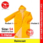 Yellow Adult Raincoat Size54 Free Size Baju Hujan Kuning Tebal #黄色厚装雨衣 #8711 #Adult #Raincoat #54 #Bajuhujan #yellow