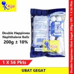 【1 X 56-pkts】 Cap Double Happiness Naphthalene Balls 200g± Ubat Gegat #双燕唛白臭丸 #MothBall #囍字牌 #白臭丸