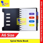 【A6-Size】 Spiral Note Book PVC Cover 80gsm 103x143mm 120sheets X 1-Book #A6 #Note #Book #4index #A74-50 #9586 #2158