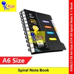 【A6-Size】 Spiral Note Book PVC Cover 80gsm 103x143mm 120sheets X 1-Book #A6 #Note #Book #4index #A74-50 #9586 #2158