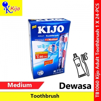 【24-PCS】 KIJO Adult Toothbrush Medium 1 X 24-PCS #KIJO #Adult #BerusGigi #Toothbrush #牙刷 #成人 #1060