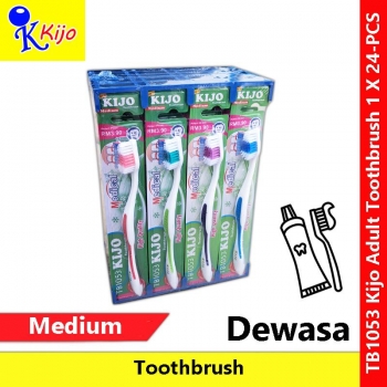【24-PCS】 KIJO Adult Toothbrush Medium 1 X 24-PCS #KIJO #Adult #BerusGigi #Toothbrush #牙刷 #成人 #1053