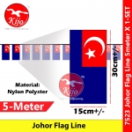 Johor Flag Line Nylon Polyester Johor Darul Ta'zim Flag 5meter± 12flag #7523 #Johor #Flag #line #柔佛旗