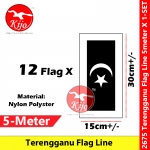 Terengganu Flag Line Nylon Polyester Terengganu Darul Iman Flag 5meter± 12flag #2675 #Terengganu #Flag #line #登嘉樓旗