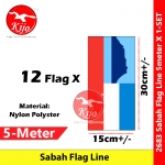 Sabah Flag Line Nylon Polyester Sabah Negeri Dibawah Bayu Flag 5meter± 12flag #2683 #Sabah #Flag #line #沙巴旗