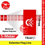 Kelantan Flag Line Nylon Polyester Kelantan Darul Naim Flag 5meter± 12flag #2674 #Kelantan #Flag #line #吉蘭丹旗