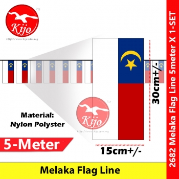 Melaka Flag Line Nylon Polyester Melaka Negeri Bersejarah Flag 5meter± 12flag #2682 #Malacca #Flag #line #马六甲旗