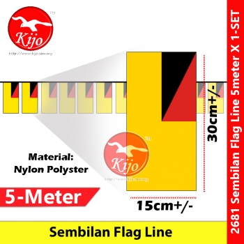 Negeri Sembilan Flag Line Nylon Polyester Negeri Sembilan Darul Khusus Flag 5meter± 12flag #2681 #Sembilan #Flag #森美蘭旗