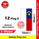 Melaka Flag Line Nylon Polyester Melaka Negeri Bersejarah Flag 5meter± 12flag #2682 #Malacca #Flag #line #马六甲旗