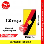 Sarawak Flag Line Nylon Polyester Sarawak Bumi Kenyalang Flag 5meter± 12flag #1803 #Sarawak #Flag #line #砂拉越旗