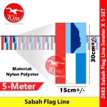 Sabah Flag Line Nylon Polyester Sabah Negeri Dibawah Bayu Flag 5meter± 12flag #2683 #Sabah #Flag #line #沙巴旗