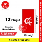 Kelantan Flag Line Nylon Polyester Kelantan Darul Naim Flag 5meter± 12flag #2674 #Kelantan #Flag #line #吉蘭丹旗