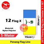 Penang Flag Line Nylon Polyester Pulau Pinang Pulau Mutiara Flag 5meter± 12flag #2672 #GeorgeTown #Flag #line #槟城旗
