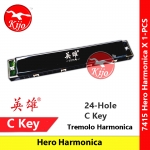 Hero 24-Hole Tremolo Harmonica C Key #Hero #C调 #口琴 #Tremolo #Harmonica #7415 #Hero #英雄