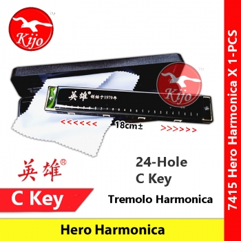 Hero 24-Hole Tremolo Harmonica C Key #Hero #C调 #口琴 #Tremolo #Harmonica #7415 #Hero #英雄