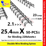 25.4mm 2:1 23-Loop Double Wire Binding Spines 1 X 50-PCS± #WireO #Wire #BindingComb #9504