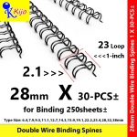 28mm 2:1 23-Loop Double Wire Binding Spines 1 X 30-PCS± #WireO #Wire #BindingComb #9505