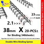 38mm 2:1 23-Loop Double Wire Binding Spines 1 X 20-PCS± #WireO #Wire #BindingComb #9507