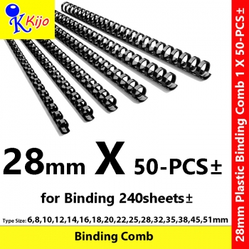 28mm Plastic Binding Comb 1-Box 50-PCS± #7586 