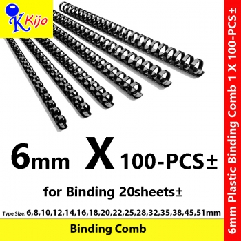 6mm Plastic Binding Comb 1-Box 100-PCS± #7576 6mm Plastic Binding Comb 1-Box 100-PCS± #7576