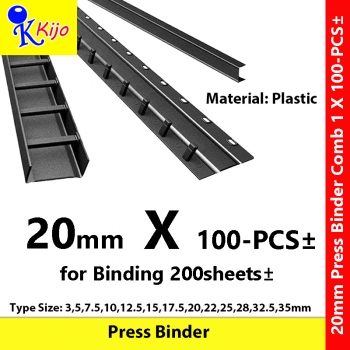 20mm Press Binder Comb Plastic 1-Box 100-PCS± #1665
